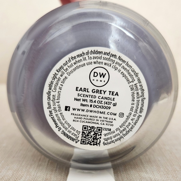 DW Home Earl Grey Tea Scented Candle in Reusable Glass Cup w/ Metal Straw - Picture 5 of 7